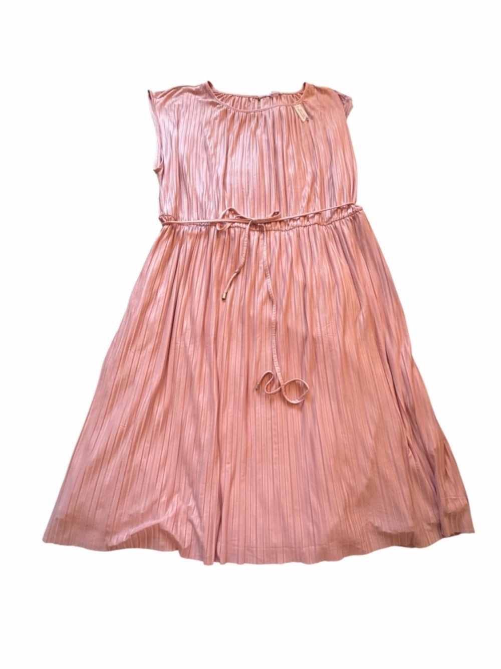 PENN  Plus Size  Sleeveless Pleated Midi Dress-Blush-Tie Belt-Size 4X NWT